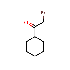 Chemical structure of 2-Bromo-1-cyclohexylethanone , CAS 56077-28-2, AChemBlock P44539