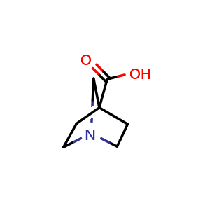 Chemical structure of 1-azabicyclo[2.2.1]heptane-4-carboxylic acid , CAS 119103-15-0, AChemBlock P44543