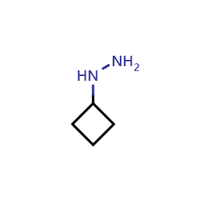 Chemical structure of cyclobutylhydrazine , CAS 742673-64-9, AChemBlock P44553