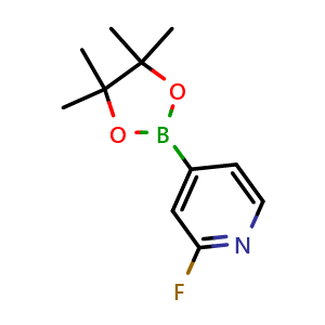 Chemical structure of 2-fluoro-4-(4,4,5,5-tetramethyl-1,3,2-dioxaborolan-2-yl)pyridine , CAS 458532-86-0, AChemBlock P44565