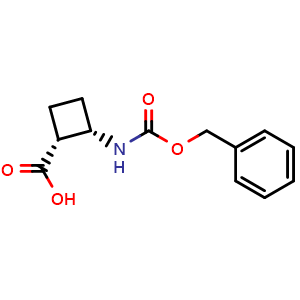 Chemical structure of cis-2-Benzyloxycarbonylaminocyclobutanecarboxylic acid , CAS 685508-28-5, AChemBlock P44602