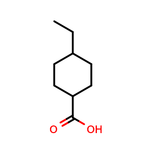Chemical structure of 4-ethylcyclohexanecarboxylic acid , CAS 91328-77-7, AChemBlock P44625