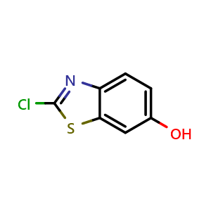 Chemical structure of 2-chloro-1,3-benzothiazol-6-ol , CAS 2591-16-4, AChemBlock P44634