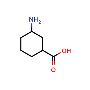 Chemical structure of 3-aminocyclohexane-1-carboxylic acid , CAS 25912-50-9, AChemBlock P44660