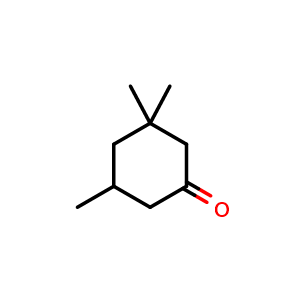 Chemical structure of 3,3,5-trimethylcyclohexan-1-one , CAS 873-94-9, AChemBlock P44666