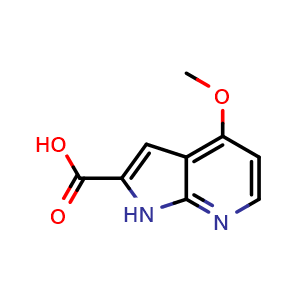 Chemical structure of 4-methoxy-1H-pyrrolo[2,3-b]pyridine-2-carboxylic acid , CAS 944900-58-7, AChemBlock P44762