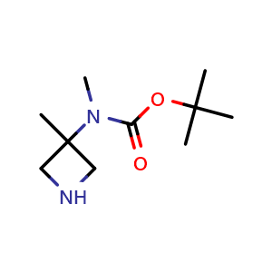 Chemical structure of tert-Butyl methyl(3-methylazetidin-3-yl)carbamate , CAS 943060-83-1, AChemBlock P44770