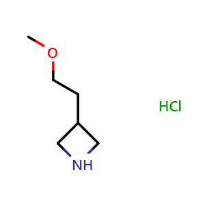 Chemical structure of 3-(2-methoxyethyl)azetidine hydrochloride , CAS 942307-67-7, AChemBlock P44774