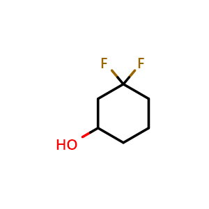 Chemical structure of 3,3-difluorocyclohexan-1-ol , CAS 94099-53-3, AChemBlock P44779