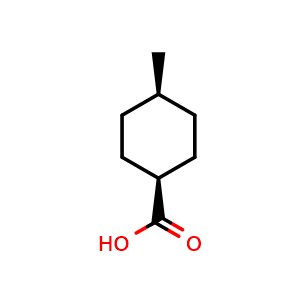 Chemical structure of cis-4-methylcyclohexanecarboxylic acid , CAS 934-67-8, AChemBlock P44802