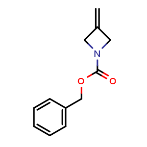 Chemical structure of benzyl 3-methylideneazetidine-1-carboxylate , CAS 934664-23-0, AChemBlock P44805