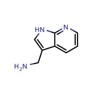 Chemical structure of 1H-pyrrolo[2,3-b]pyridin-3-ylmethanamine , CAS 933691-80-6, AChemBlock P44814