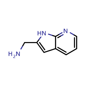 Chemical structure of 1H-pyrrolo[2,3-b]pyridin-2-ylmethanamine , CAS 933691-76-0, AChemBlock P44815