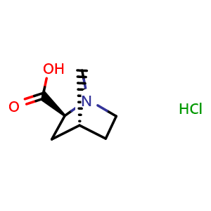 Chemical structure of (2S,4R)-1-azabicyclo[2.2.1]heptane-2-carboxylic acid hydrochloride , CAS 921755-45-5, AChemBlock P44842