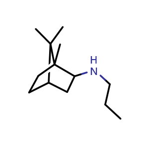 Chemical structure of 1,7,7-trimethyl-N-propylbicyclo[2.2.1]heptan-2-amine , CAS 92030-52-9, AChemBlock P44850