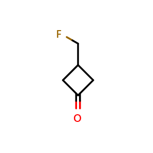 Chemical structure of 3-(fluoromethyl)cyclobutan-1-one , CAS 913339-21-6, AChemBlock P44872