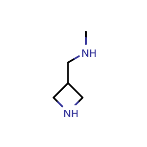 Chemical structure of [(azetidin-3-yl)methyl](methyl)amine , CAS 91196-81-5, AChemBlock P44879