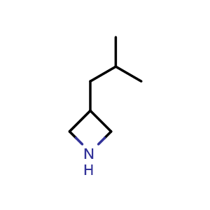 Chemical structure of 3-(2-methylpropyl)azetidine , CAS 89854-62-6, AChemBlock P44917