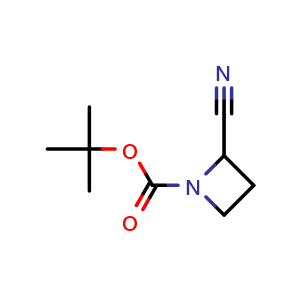 Chemical structure of tert-butyl 2-cyanoazetidine-1-carboxylate , CAS 887588-82-1, AChemBlock P44949