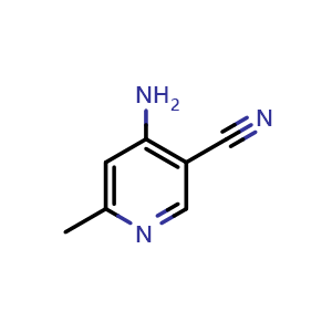 Chemical structure of 4-amino-6-methylpyridine-3-carbonitrile , CAS 886371-97-7, AChemBlock P44960