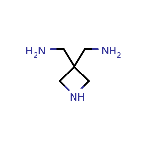 Chemical structure of [3-(aminomethyl)azetidin-3-yl]methanamine , CAS 873973-78-5, AChemBlock P45005