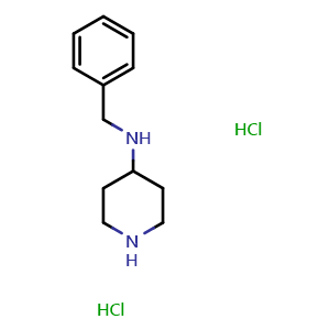 Chemical structure of N-benzylpiperidin-4-amine dihydrochloride , CAS 871112-83-3, AChemBlock P45021