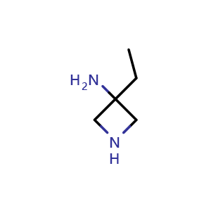 Chemical structure of 3-ethylazetidin-3-amine , CAS 866432-22-6, AChemBlock P45038