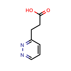 Chemical structure of 3-(pyridazin-3-yl)propanoic acid , CAS 860412-41-5, AChemBlock P45064