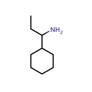 Chemical structure of 1-cyclohexylpropan-1-amine , CAS 854750-32-6, AChemBlock P45080