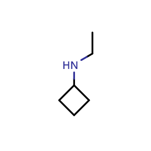 Chemical structure of N-ethylcyclobutanamine , CAS 852108-24-8, AChemBlock P45089