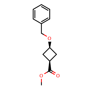 Chemical structure of methyl cis-3-(benzyloxy)cyclobutanecarboxylate , CAS 84182-49-0, AChemBlock P45113