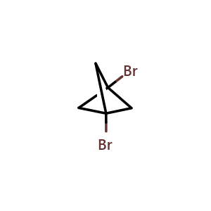 Chemical structure of 1,3-dibromobicyclo[1.1.1]pentane , CAS 82783-71-9, AChemBlock P45129