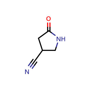 Chemical structure of 5-oxopyrrolidine-3-carbonitrile , CAS 824966-97-4, AChemBlock P45137