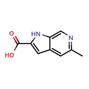Chemical structure of 5-methyl-1H-pyrrolo[2,3-c]pyridine-2-carboxylic acid , CAS 800401-91-6, AChemBlock P45158