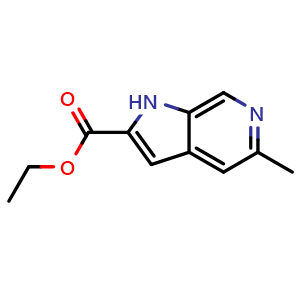 Chemical structure of ethyl 5-methyl-1H-pyrrolo[2,3-c]pyridine-2-carboxylate , CAS 800401-90-5, AChemBlock P45159