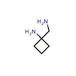Chemical structure of 1-(aminomethyl)cyclobutan-1-amine , CAS 780747-61-7, AChemBlock P45183