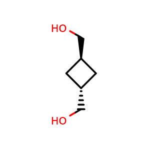 Chemical structure of [trans-3-(hydroxymethyl)cyclobutyl]methanol , CAS 77614-65-4, AChemBlock P45192