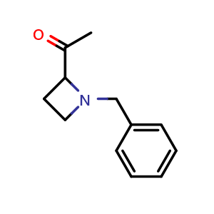 Chemical structure of 1-(1-benzylazetidin-2-yl)ethan-1-one , CAS 76505-74-3, AChemBlock P45208