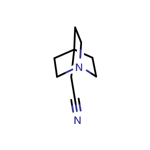 Chemical structure of 2-{1-azabicyclo[2.2.2]octan-4-yl}acetonitrile , CAS 75208-52-5, AChemBlock P45234