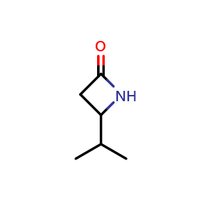 Chemical structure of 4-(propan-2-yl)azetidin-2-one , CAS 7486-92-2, AChemBlock P45240