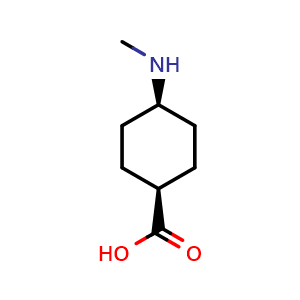 Chemical structure of (1s,4s)-4-(methylamino)cyclohexane-1-carboxylic acid , CAS 7421-89-8, AChemBlock P45252