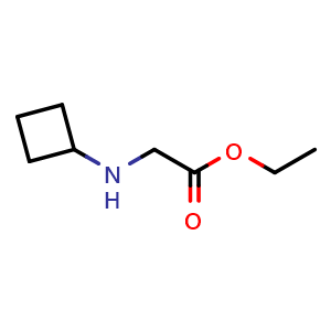 Chemical structure of ethyl 2-(cyclobutylamino)acetate , CAS 742015-31-2, AChemBlock P45254