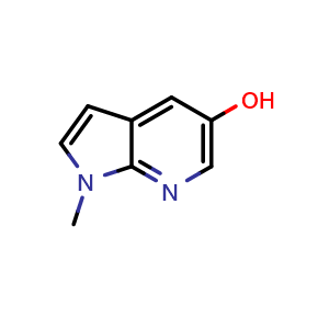 Chemical structure of 1-methyl-1H-pyrrolo[2,3-b]pyridin-5-ol , CAS 737003-45-1, AChemBlock P45264