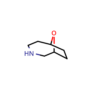 Chemical structure of 9-oxa-3-azabicyclo[4.2.1]nonane , CAS 69928-94-5, AChemBlock P45302