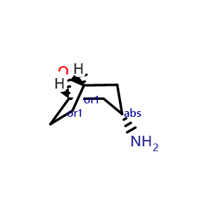 Chemical structure of endo-8-oxabicyclo[3.2.1]octan-3-amine , CAS 693249-62-6, AChemBlock P45311
