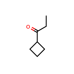 Chemical structure of 1-cyclobutylpropan-1-one , CAS 6704-17-2, AChemBlock P45339