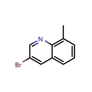 Chemical structure of 3-Bromo-8-methylquinoline , CAS 66438-80-0, AChemBlock P45342