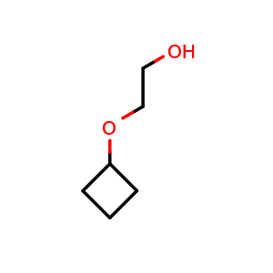 Chemical structure of 2-cyclobutoxyethan-1-ol , CAS 66017-79-6, AChemBlock P45345
