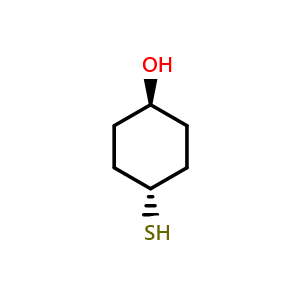 Chemical structure of (1r,4r)-4-mercaptocyclohexan-1-ol , CAS 6522-35-6, AChemBlock P45358