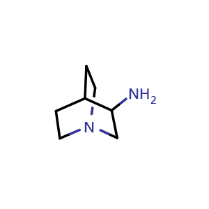 Chemical structure of 1-azabicyclo[2.2.2]octan-3-amine , CAS 6238-14-8, AChemBlock P45390